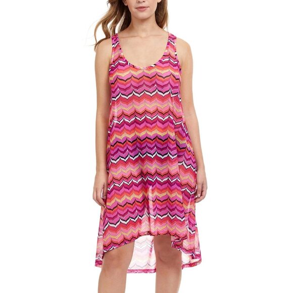 NWT PROFILE BY GOTTEX PALM SPRINGS HIGH LOW MESH BEACH DRESS COVER UP - Picture 1 of 7